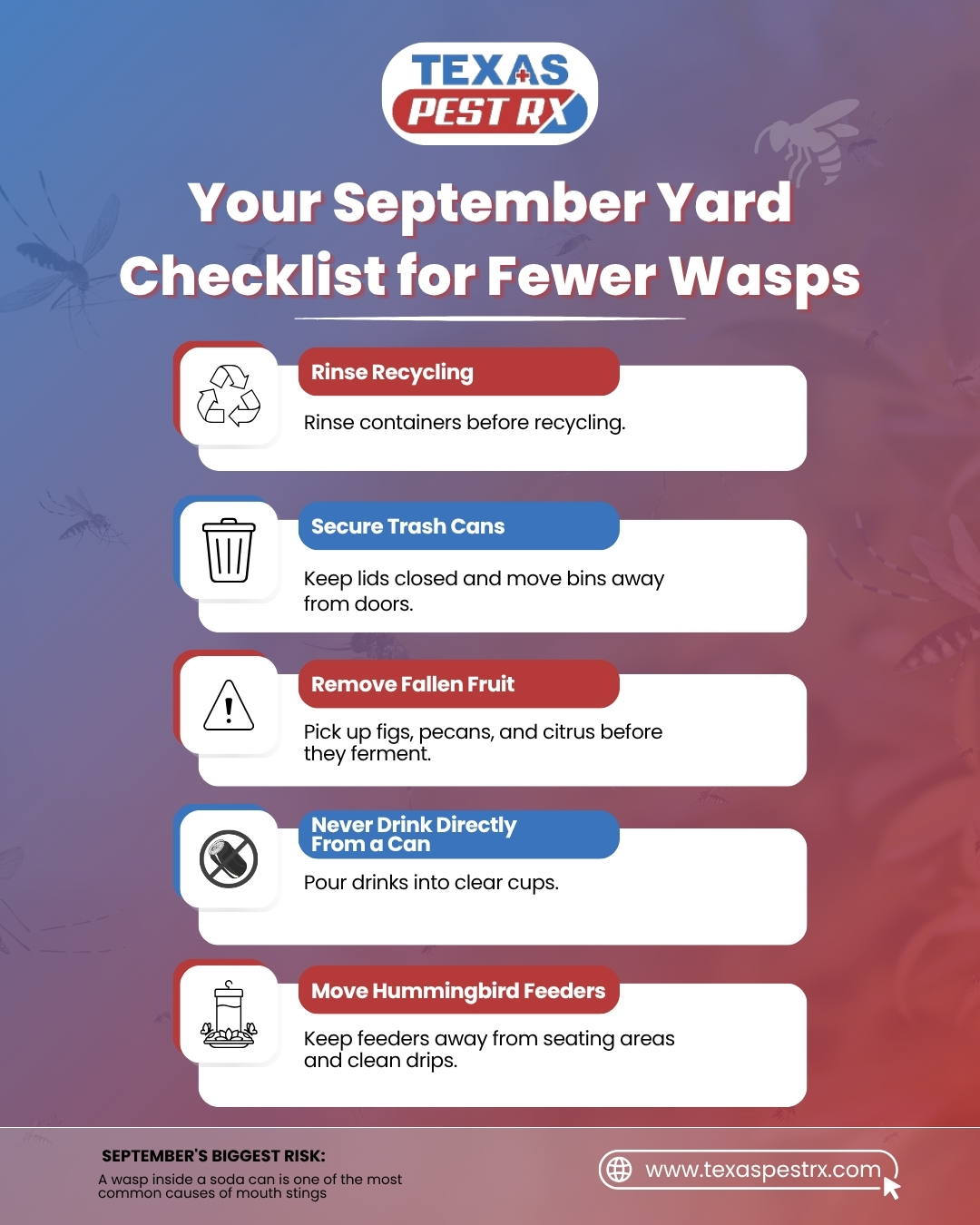 September yard checklist for fewer wasps